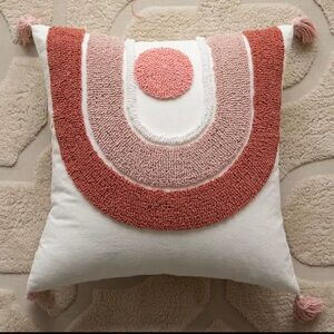 Boho Pink and White Throw Pillow